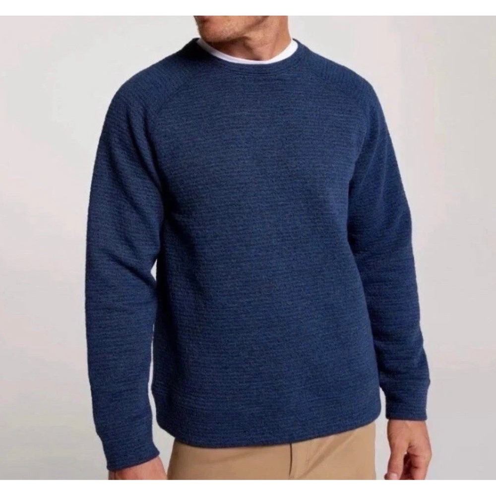 VRST Recharge Crew Mens Size M Dark Navy Textured Raglan Sweatshirt Pullover